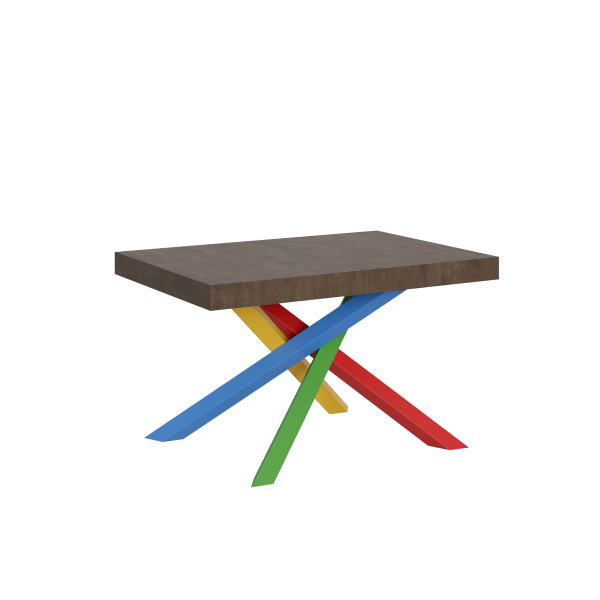 Extendable table 90x130/234 cm Volantis Walnut with 4/B Multicolor structure