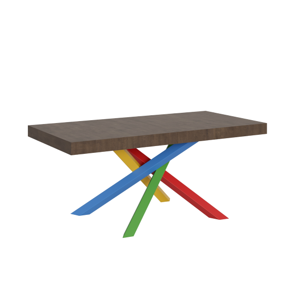 Extendable table 90x180/284 cm Volantis Walnut with 4/B Multicolor structure