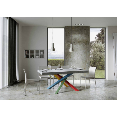 Mesa extensible 90x180/440 cm Volantis Cemento estructura multicolor 4/B