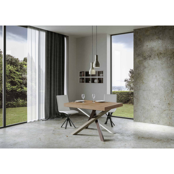 Mesa extensible 90x140/244 cm Volantis Roble Natural estructura 4/C