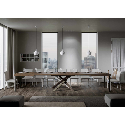 Tavolo allungabile 90x130/390 cm Volantis Noce telaio 4/C