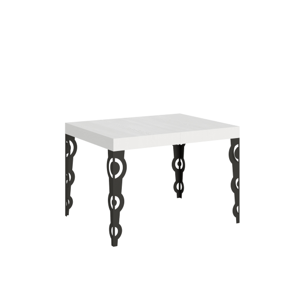 Extendable table 80x120/204 cm Karamay Ash White with Anthracite structure