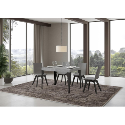 Table extensible 70x110/194 cm Paxon Ciment cadre Anthracite