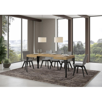 Extendable table 80x120/204 cm Paxon Natural Oak with Anthracite structure