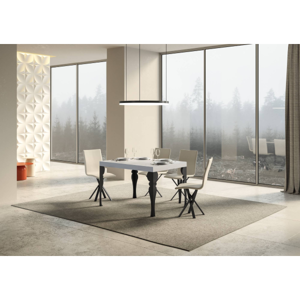 Extendable table 90x120/224 cm Paxon Ash White with Anthracite structure