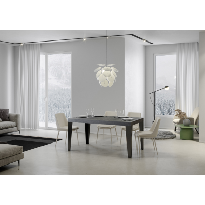 Tavolo allungabile 90x140/244 cm Flame Cemento telaio Antracite
