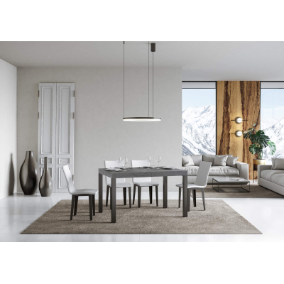 Extendable table 90x140/244 cm Everyday Concrete Gray with Anthracite structure