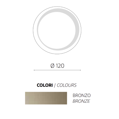 Specchio tondo con decorazione sabbiata D120 cm LEVI Bronzo