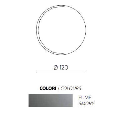 Miroir rond avec meulage latéral D120 cm HARA fumé