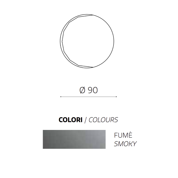 Specchio tondo con molatura laterale D90 cm HARA Fumè