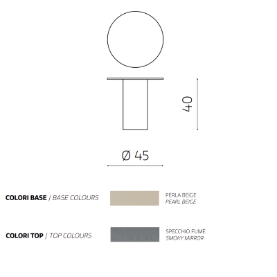 Table basse ronde WAYLON 45 avec piètement en métal Beige et plateau en verre Fumé