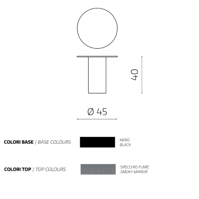 Runder Couchtisch WAYLON 45 mit schwarzem Metallgestell und Rauchglasplatte