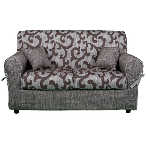 Sofá 2 plazas en tejido desenfundable DAMASCO 150 cm Marrón