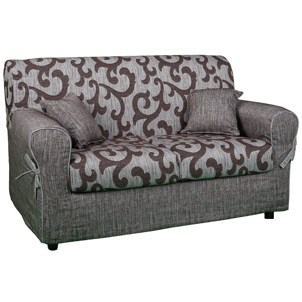 Sofá 2 plazas en tejido desenfundable DAMASCO 150 cm Marrón