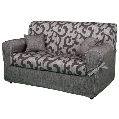 Sofá 2 plazas en tejido desenfundable DAMASCO 150 cm Marrón