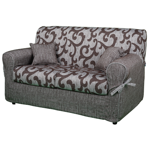 Sofá 2 plazas en tejido desenfundable DAMASCO 150 cm Marrón