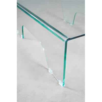 GHOY transparenter Couchtisch aus gebogenem Glas B.120 x S.60 x H.35