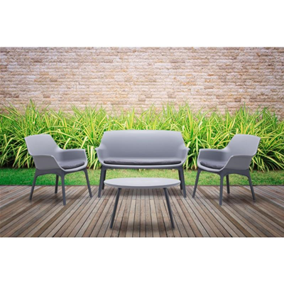 Set da giardino LUXOR in polipropilene bicolore Grigio e Antracite