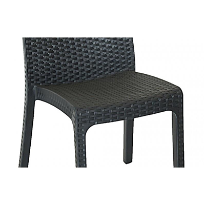 VIRGINIA Stuhl aus Rattanimitat 2 Stück Anthrazit