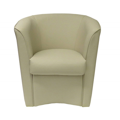 Fauteuil en éco-cuir gris tourterelle clair pour le bureau à domicile Valentina