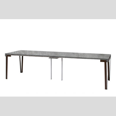 Tavolo consolle allungabile RIO piano cemento telaio ral l90
