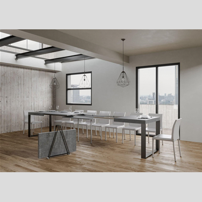 Ausziehbarer Tisch bis 420 cm TECNO 90X160 Zement