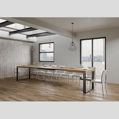 Ausziehbarer Tisch bis 420 cm TECNO 90X160 Eiche natur