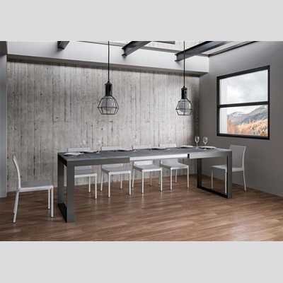 TECNO EVOLUTION 120 Tisch ausziehbar bis 380 cm Zement