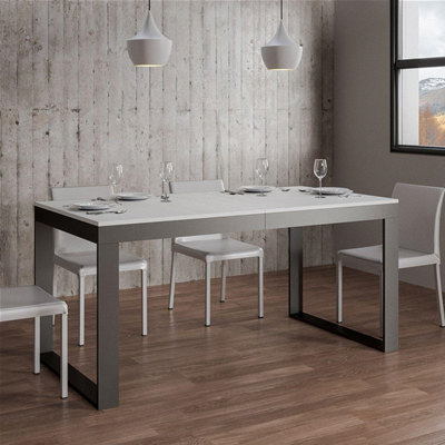 TECNO EVOLUTION 160 table extendable up to 420 cm ash white