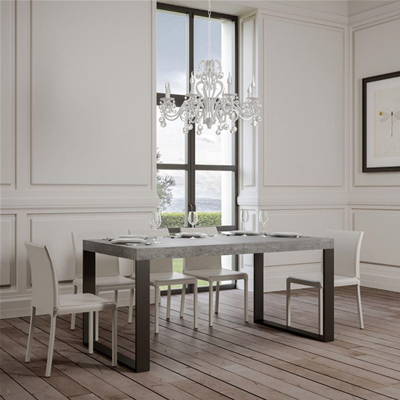 TECNO PREMIUM 160 table extensible jusqu'à 264 cm de ciment