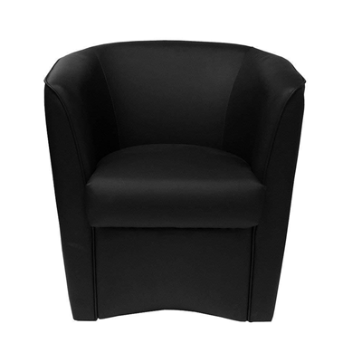 Poltrona per casa ufficio Valentina in ecopelle Nero