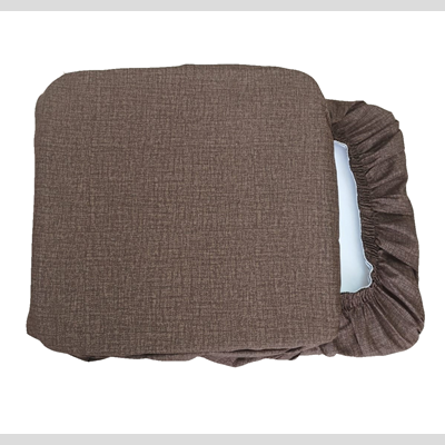 SET 6 Stück Sitzbezug Kissen gepolstert Mollettone mit dunkelbraunem Gummiband