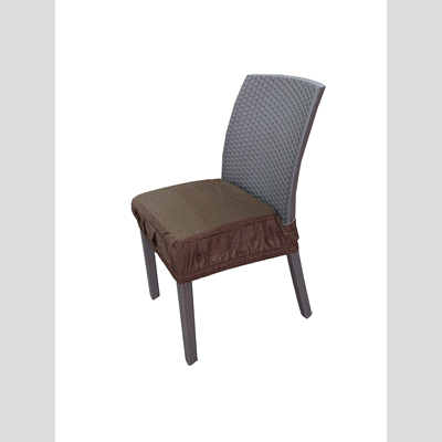 SET 6 Stück Sitzbezug Kissen gepolstert Mollettone mit dunkelbraunem Gummiband