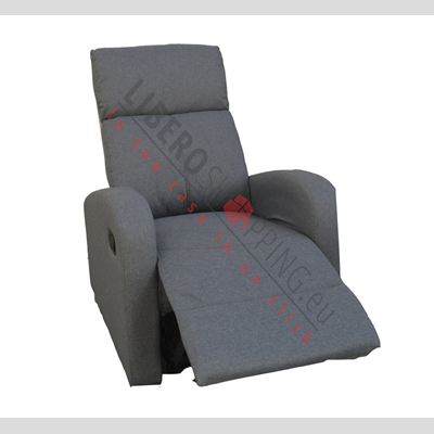 Fauteuil relax manuel FORTUNA inclinable en tissu polyester gris