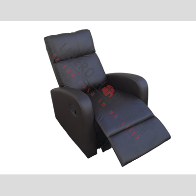 Fauteuil relax manuel inclinable FORTUNA en simili cuir marron foncé