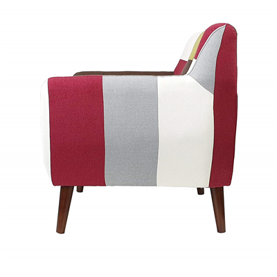 LEVANTE fauteuil avec pouf en tissu patchwork