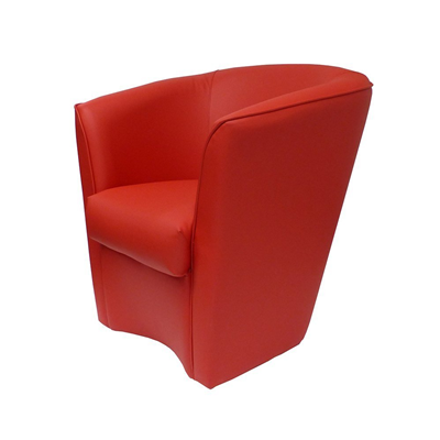 Fauteuil rouge en éco-cuir pour bureau à domicile Valentina