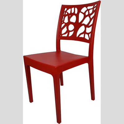 Stapelbarer Stuhl aus Polypropylen für drinnen und draußen TETI rot Set 2