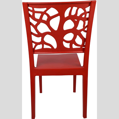 Stapelbarer Stuhl aus Polypropylen für drinnen und draußen TETI rot Set 2