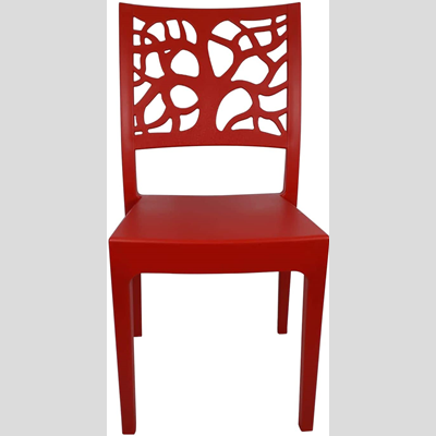 Stapelbarer Stuhl aus Polypropylen für drinnen und draußen TETI rot Set 2