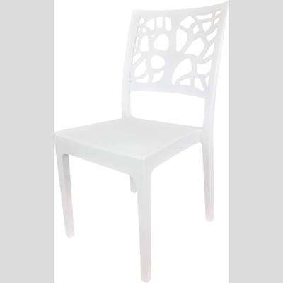 Stapelbarer Stuhl aus Polypropylen für drinnen und draußen TETI weiß Set 2