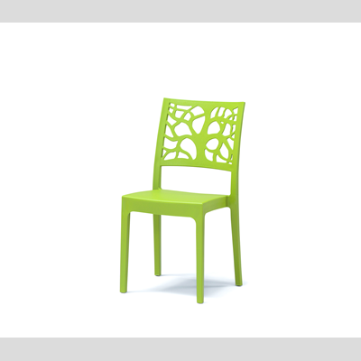 Chaise empilable en polypropylène pour l'intérieur et l'extérieur TETI vert Set 2