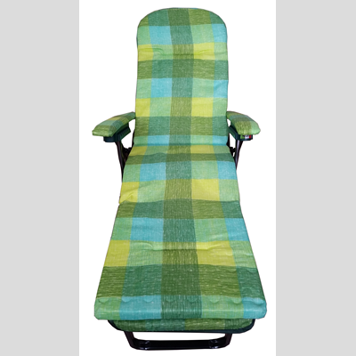 KETTYC metal deck chair with extension and padded esmeraldo cushion