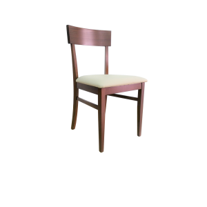 Silla de madera con asiento tapizado en ecopiel MONACO nogal Lote de 2