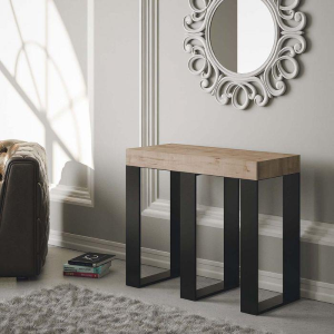 Extendable console table SINTESI stained fir anthracite frame
