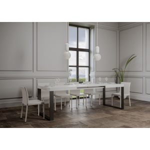 TECNO EVOLUTION 180 table extensible jusqu'à 284 cm blanc cendre