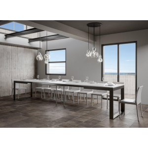 TECNO EVOLUTION 180 table extendable up to 440 cm ash white