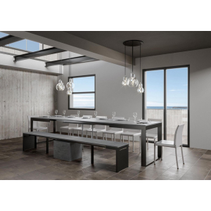 TECNO EVOLUTION 180 table extendable up to 440 cm cement