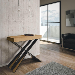 Extendable console DIAGO SMALL natural oak up to 196 cm