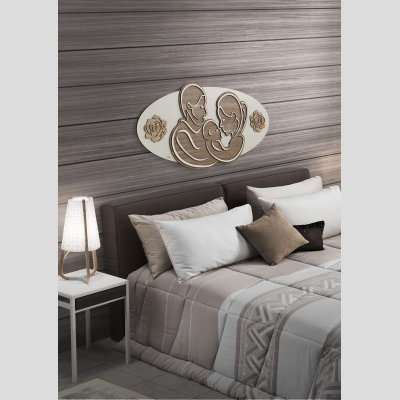 Quadro capezzale in legno laminato 59x119 cm 